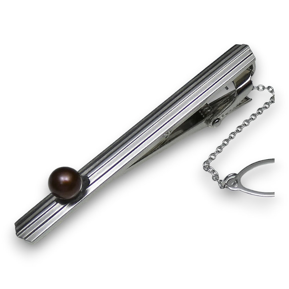 アコヤ本真珠 パールネクタイピン（タイバー）シルバー大粒6.0mm