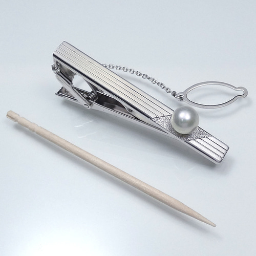 アコヤ本真珠 パールネクタイピン（タイバー）シルバー大粒7.0mm