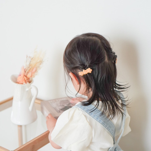 お花のベビーヘアクリップ【CF2】ヘアクリップ ベビークリップ