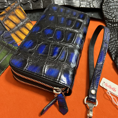 期間限定セール クロコダイル メンズ ラウンドファスナー ワニ革 鰐 本  