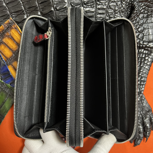 期間限定セール 新品 クロコダイル メンズ ラウンドファスナー