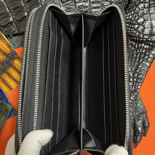 期間限定セール 新品 クロコダイル メンズ ラウンドファスナー ワニ革