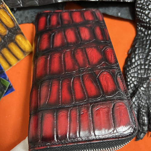 期間限定セール 新品 クロコダイル メンズ ラウンドファスナー