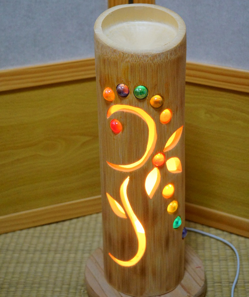 ◆ビー玉埋め込み◆竹灯り・竹あかり・竹灯籠　 ～～ 癒しの灯り　★流★～～