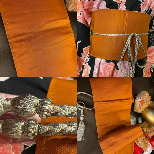 和洋折衷 浴衣 リメイク ワンピース ドレス 帯サッシュベルト レトロ  