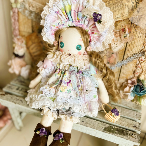 カントリードール❤️エビ茶チェックミニ❤️ハンドメイド