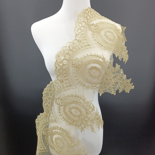 AZ377 長さ90CM お花モチーフレース モチーフリボン 刺繍レース バレエ