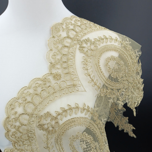 AZ377 長さ90CM お花モチーフレース モチーフリボン 刺繍レース バレエ