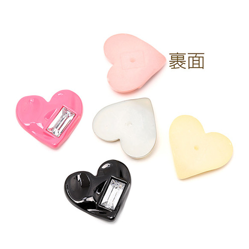 A5257-1 30個 ハート貼付けパーツ エポ貼付けパーツ アクリル製 ライン