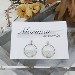 metallic bouquetアクセサリー クリア 透明感 シルバー ハンドメイド