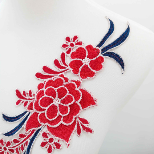 AZ383 花柄モチーフレース 立体お花襟刺繍レース 新体操 衣装 AZ383 花柄モチーフレース 立体お花襟刺繍レース 新体操 衣装