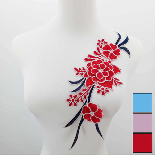 AZ383 花柄モチーフレース 立体お花襟刺繍レース 新体操 衣装 AZ383 花柄モチーフレース 立体お花襟刺繍レース 新体操 衣装