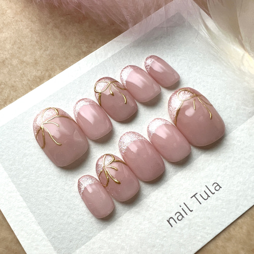 永遠の定番フレンチのモテリボンネイル ネイルチップ（つけ爪） nail