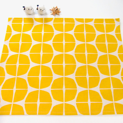 エルメス ランチョンマット 2枚 犬 ドッグ マスタードイエロー