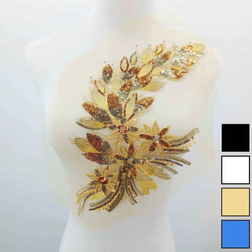 AZ389 花柄モチーフレース 襟レース 刺繍レース 社交ダンス AZ389 花柄モチーフレース 襟レース 刺繍レース 社交ダンス