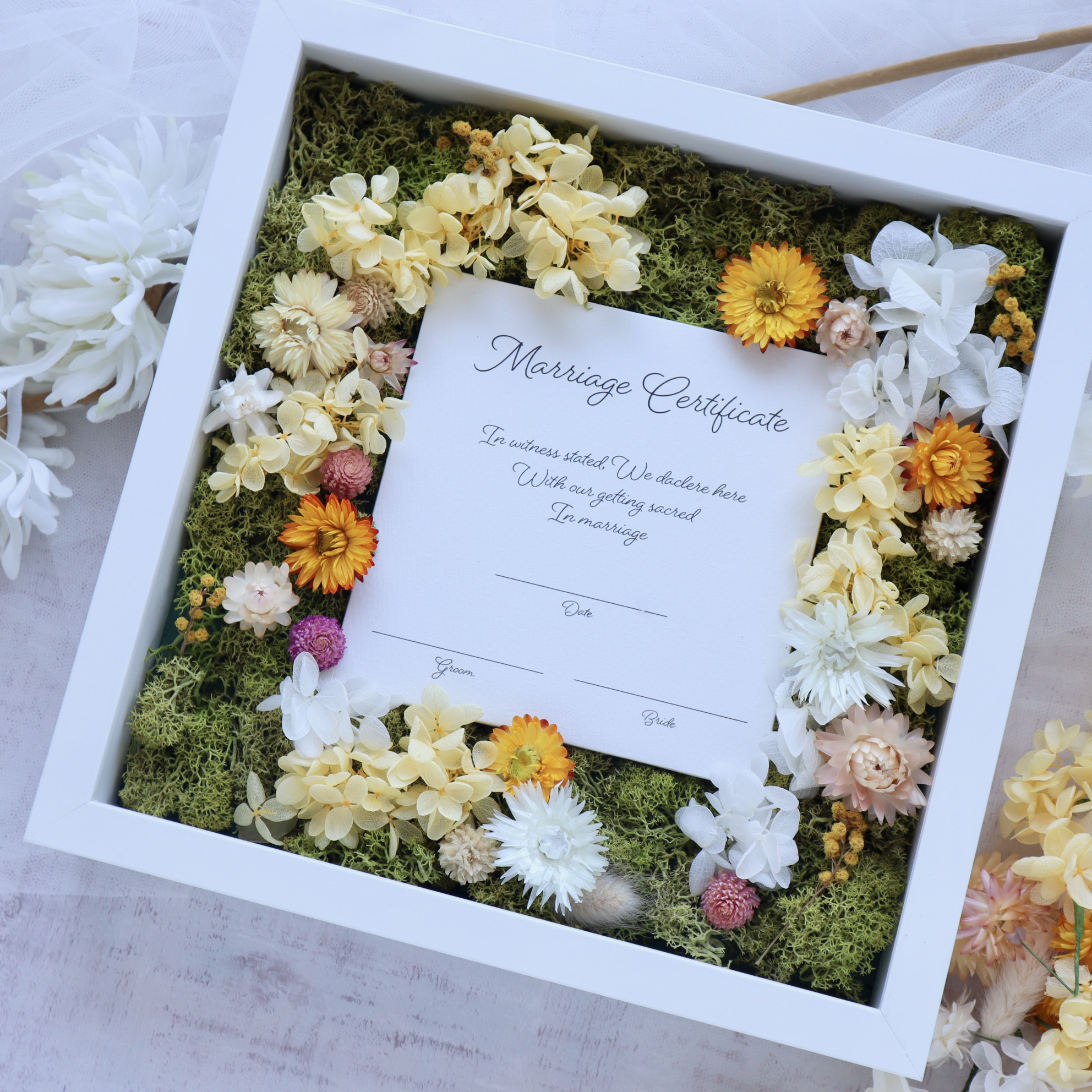 【New!】イエロー系＊ゲスト参加型 結婚証明書   ＊結婚式 ウェディング 人前式