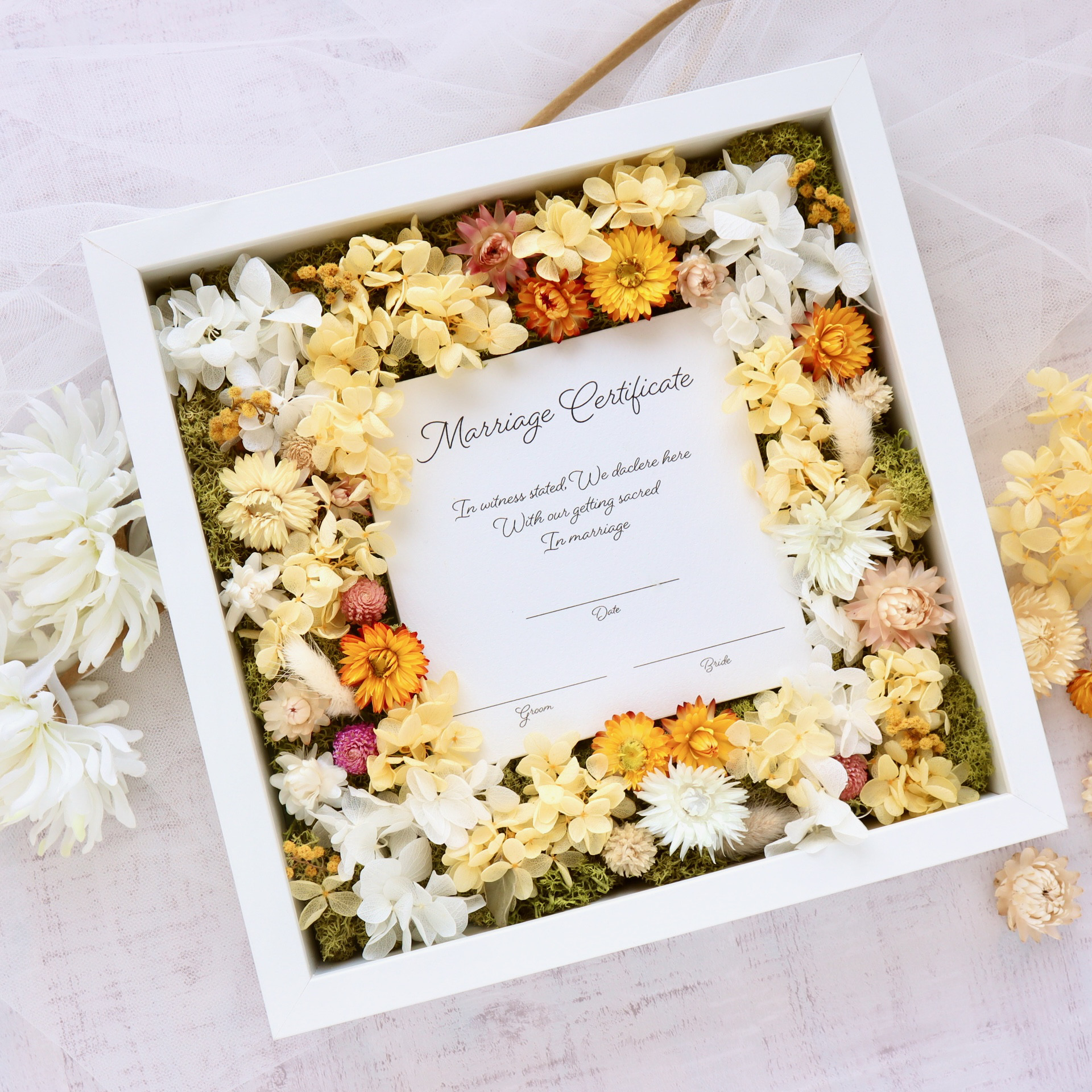 【New!】イエロー系＊ゲスト参加型 結婚証明書   ＊結婚式 ウェディング 人前式