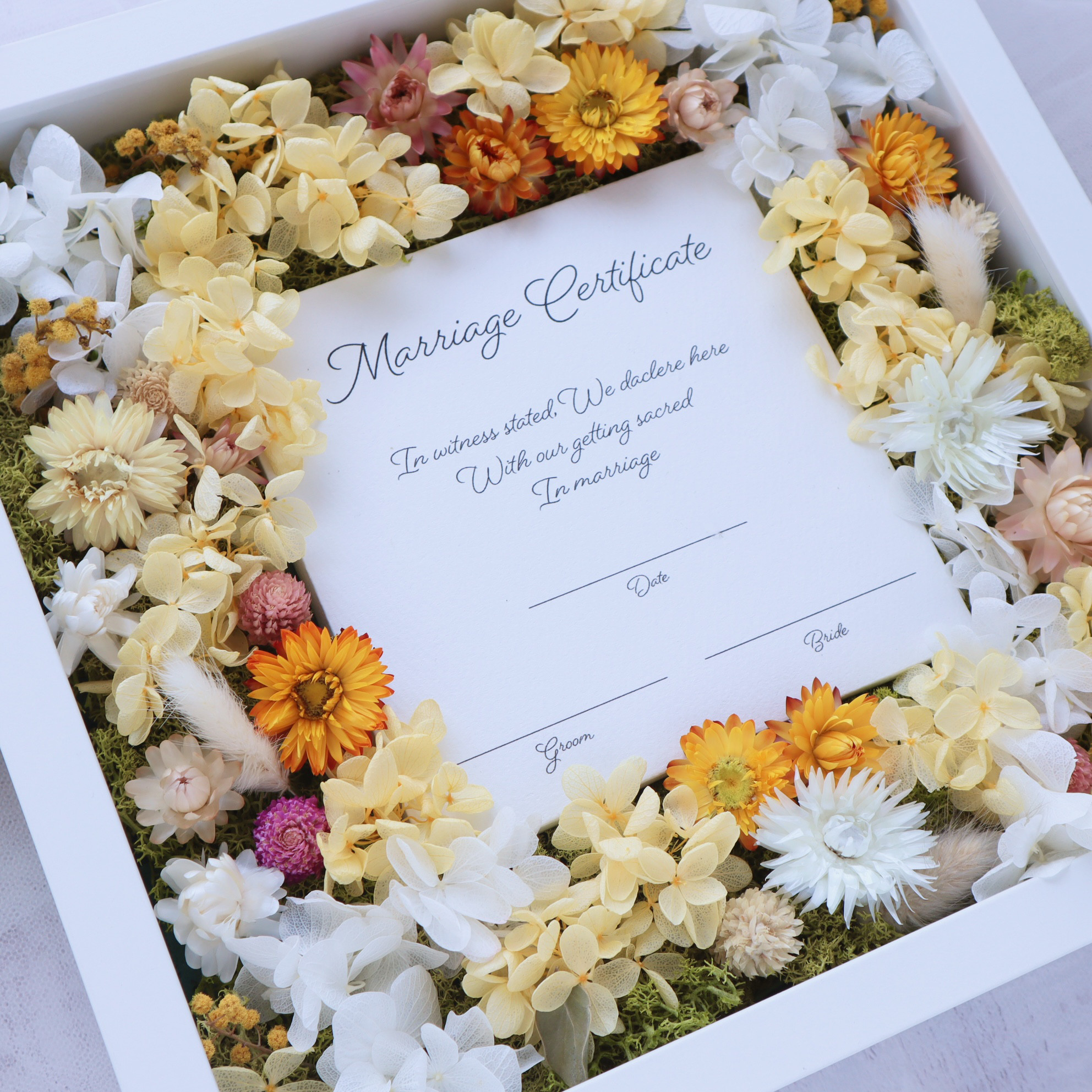 【New!】イエロー系＊ゲスト参加型 結婚証明書   ＊結婚式 ウェディング 人前式