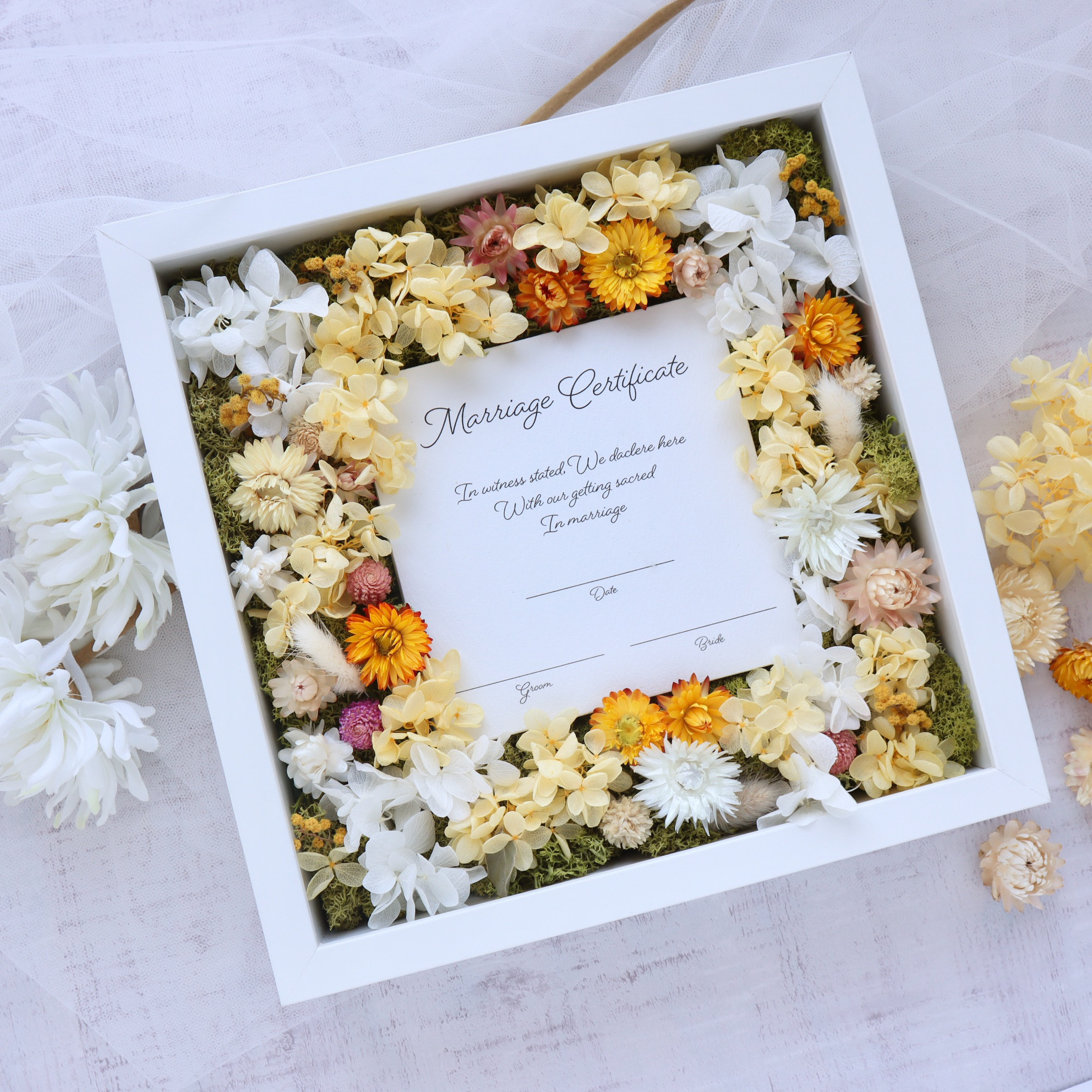 【New!】イエロー系＊ゲスト参加型 結婚証明書   ＊結婚式 ウェディング 人前式