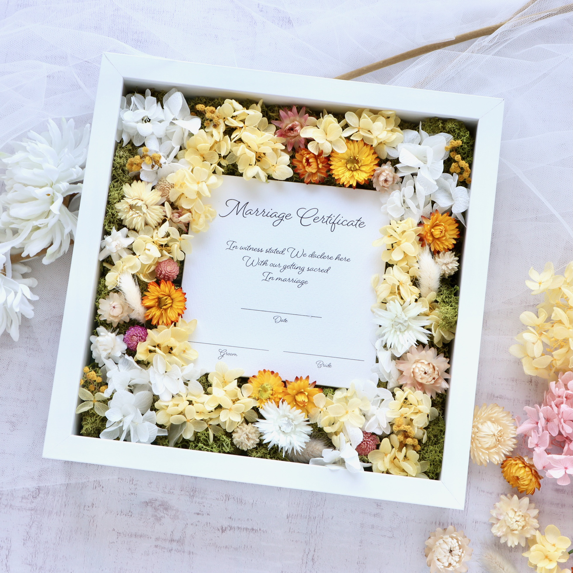 【New!】イエロー系＊ゲスト参加型 結婚証明書   ＊結婚式 ウェディング 人前式