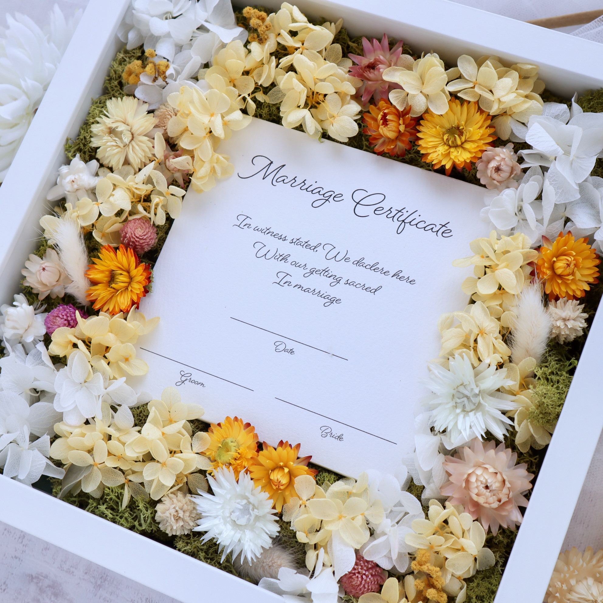 【New!】イエロー系＊ゲスト参加型 結婚証明書   ＊結婚式 ウェディング 人前式