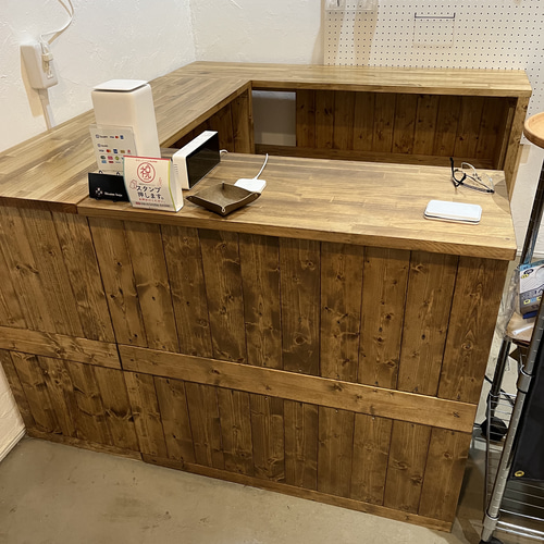 幅140 レジカウンター コの字】カウンター レジ 受付 幅140✖︎高さ90✖︎奥行き140センチ 机