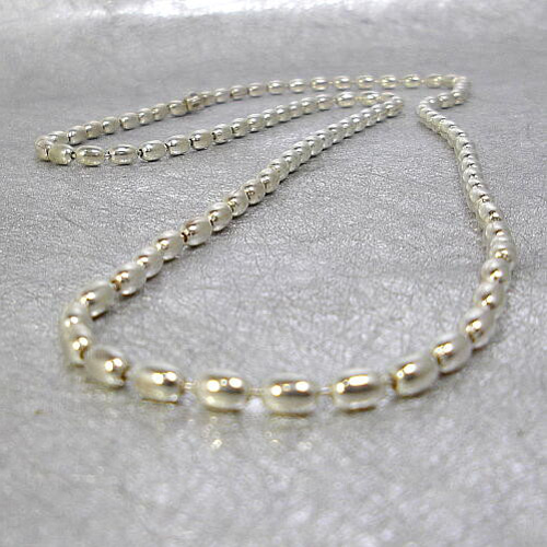 イタリア製 シルバー925 オーバルボールチェーン 楕円 ビーズ パール イタリア製 シルバー925 オーバルボールチェーン 楕円 ビーズ パール