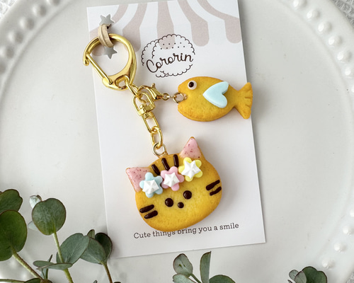 じゃれねこチャン　フェイクスイーツ　キーチェーン　チャーム　ライム じゃれねこチャン フェイクスイーツ キーチェーン チャーム ライム