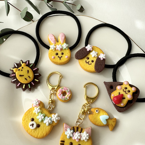 ねこ好きさんへ作った♡ねこちゃんクッキーのキーホルダー