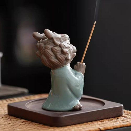 縁起物 龍お香立て 香皿 仏壇用皿 香炉 線香皿 香立 お線香立 横