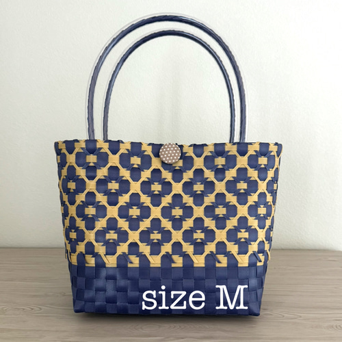 プラカゴ Mサイズ バイオレットxライトブラウン エコバッグ かご