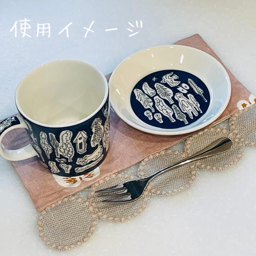 ⚮̈ミナペルホネン ハンドメイド⚮̈ マット(forest parade／tambourine