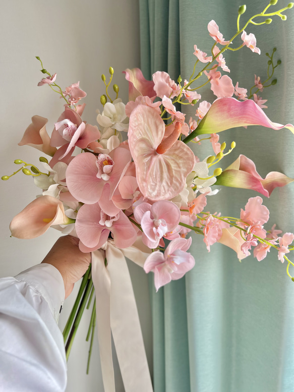 胡蝶蘭 アンスリューム✴︎ アンティークピンク アームブーケ
