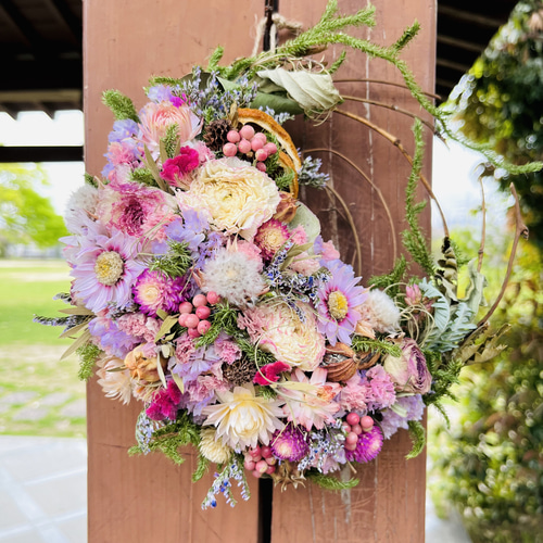 三日月リース ドライフラワーリース ドライフラワー リース