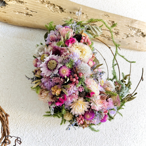 三日月リース ドライフラワーリース ドライフラワー リース