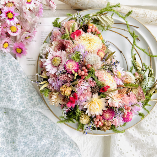 三日月リース ドライフラワーリース ドライフラワー リース