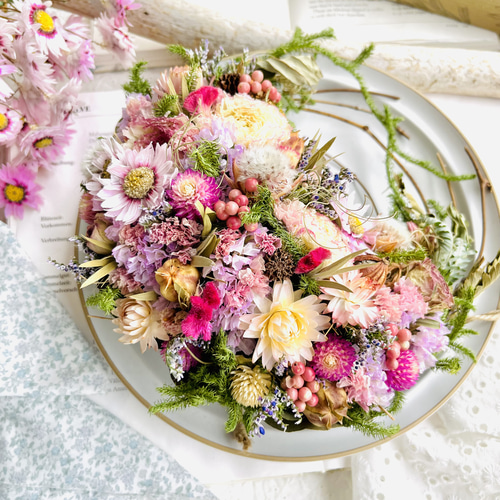 三日月リース ドライフラワーリース ドライフラワー リース