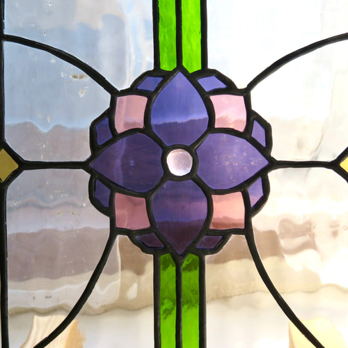 ステンドグラス ＊紫の矢車草の衝立パネル＊ サンキャッチャー プチ