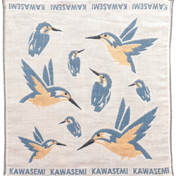 ToriTori大阪泉州製4重ガーゼハンカチ　カワセミ　サイズ34ｃｍ角　綿100％　大阪泉州製 2枚目の画像