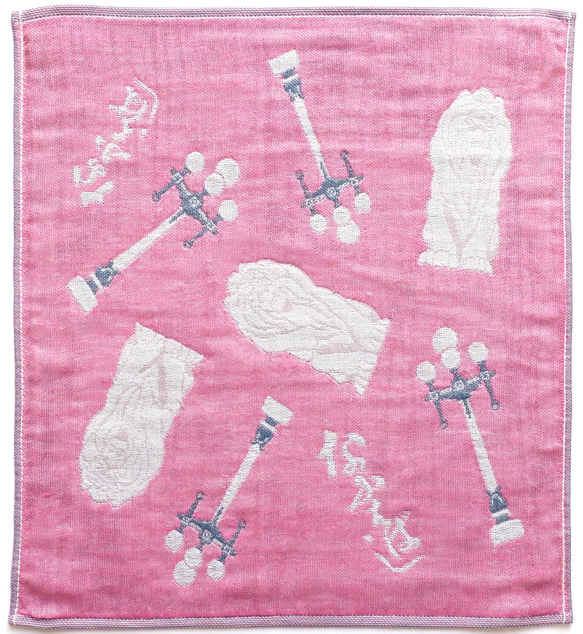 大阪泉州製４重ガーゼハンカチ　難波橋　サイズ3４ｃｍ角　綿100％ 2枚目の画像