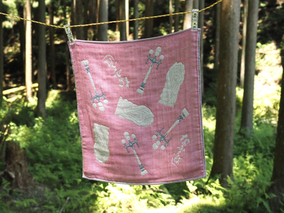 大阪泉州製４重ガーゼハンカチ　難波橋　サイズ3４ｃｍ角　綿100％ 1枚目の画像