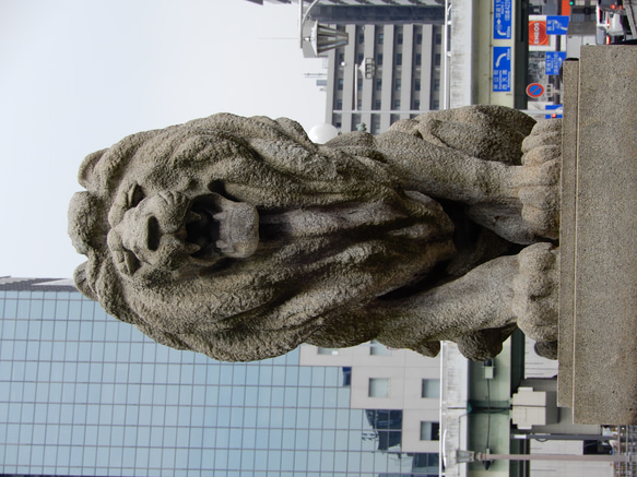 大阪泉州製４重ガーゼハンカチ　難波橋　サイズ3４ｃｍ角　綿100％ 3枚目の画像