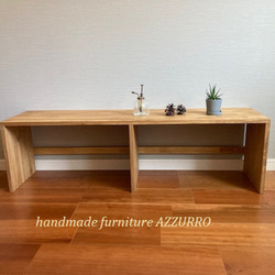 ハンドメイド シェルフベンチ ベンチシェルフ W120 机/テーブル/収納/テレビ台 棚・シェルフ・ラック