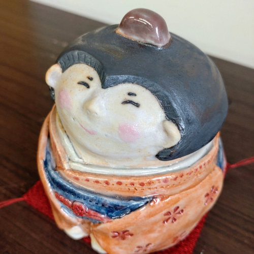 陶人形 「福呼ぶお多福さん」 PARTー2 座布団付 置物 その他