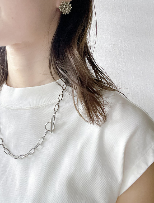 GARNI シルバー チェーンネックレス50センチ 銀 ボールチェーン 2mm シルバーチェーン シルバーネックレス
