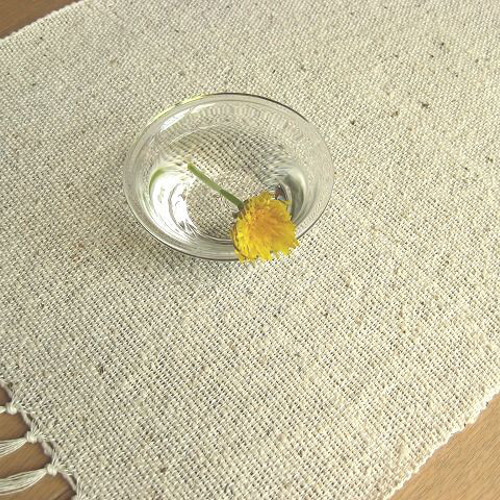 1）綿麻混・手織り・ランチョンマット・テーブルセンター ランチョン