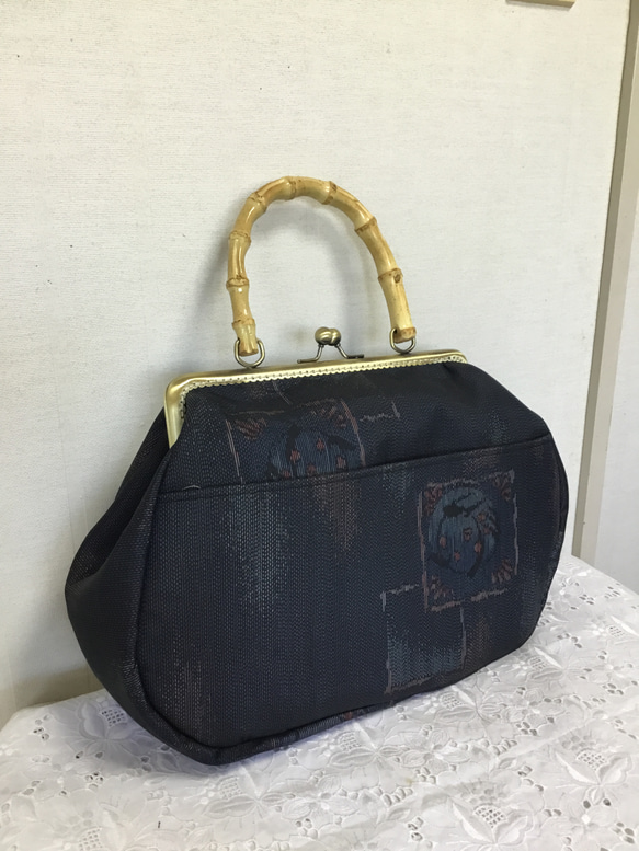 龍郷　大島紬　がま口バッグ　ハンドメイド 大島紬 がま口バッグ ハンドメイド リメイク 和柄 - メルカリ