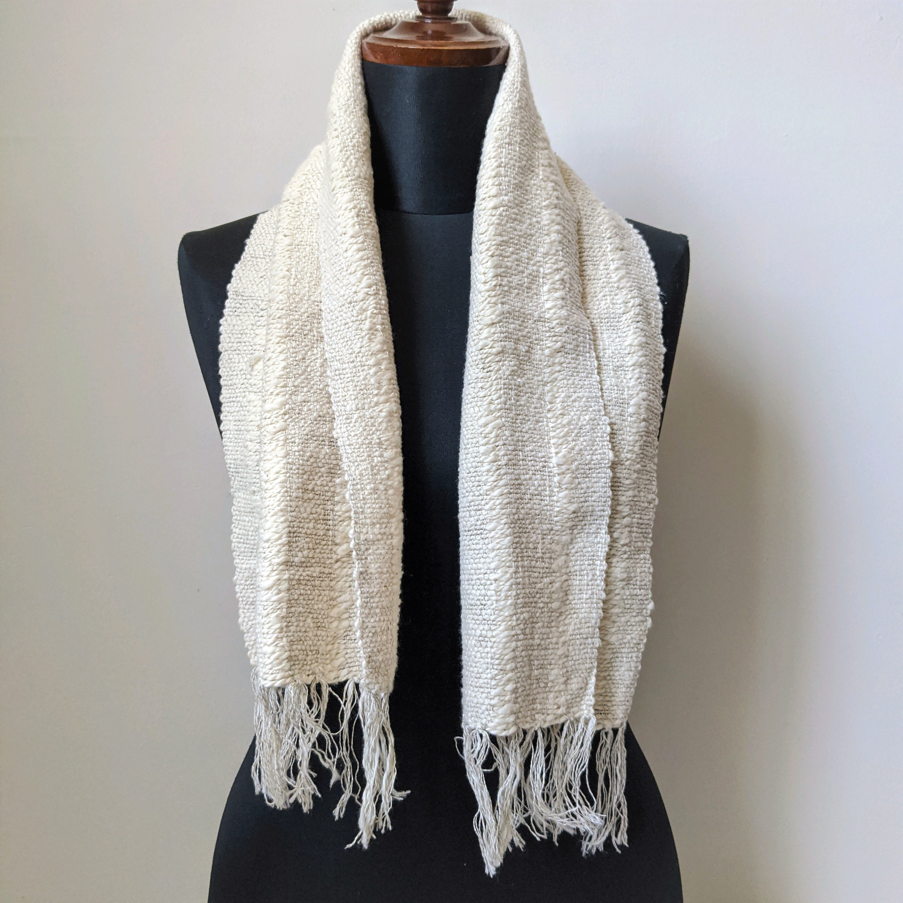 わたからつむぐ　手織り職人による綿麻のストール（B）　和綿　機織り　リネン　コットン 9,768円