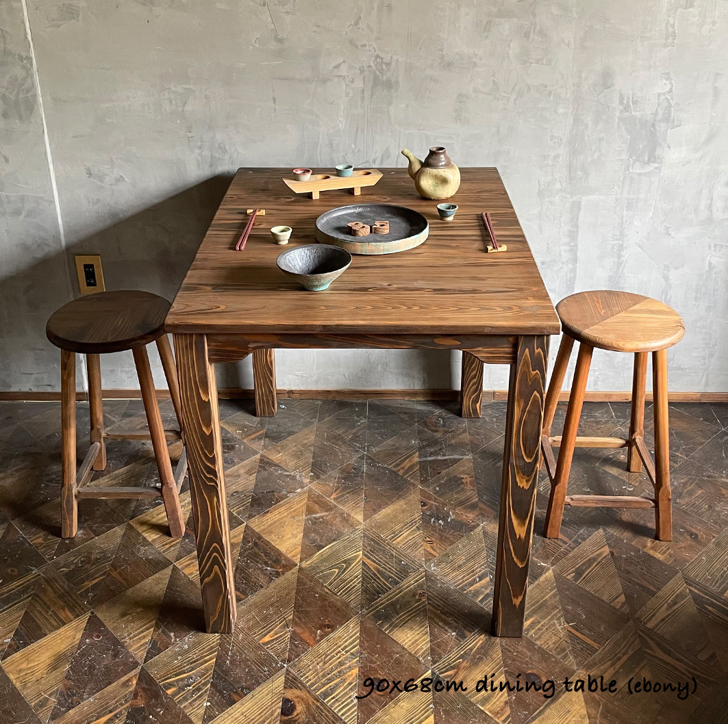 【カフェテーブル】68×90cm ダイニングテーブル 2人 シンプルデザイン　和モダン　2人掛け【サイズオーダー可能】