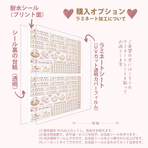 耐水】お名前シール 選べる絵柄♡ A4シート1枚に98ピース～ 保育園